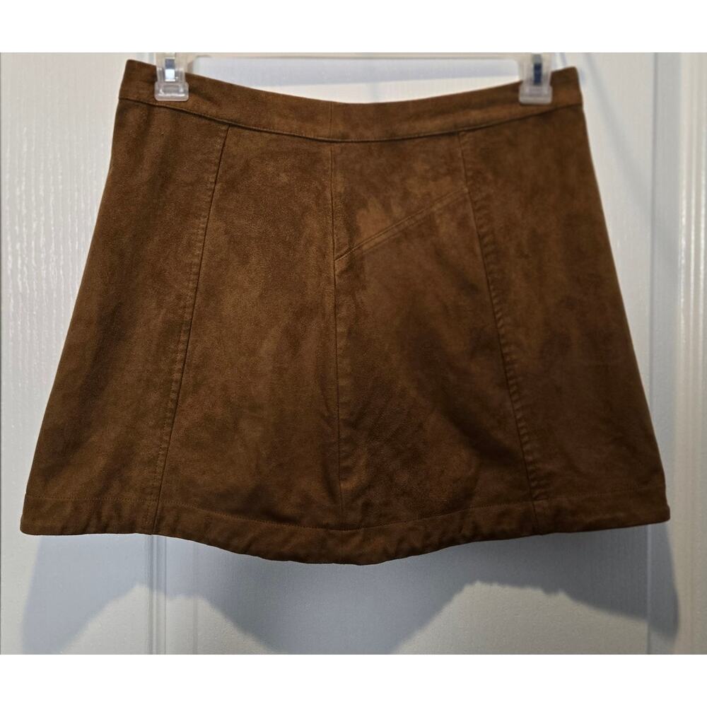 Abercrombie & Fitch faux vegan suede mini skirt brown sz 8